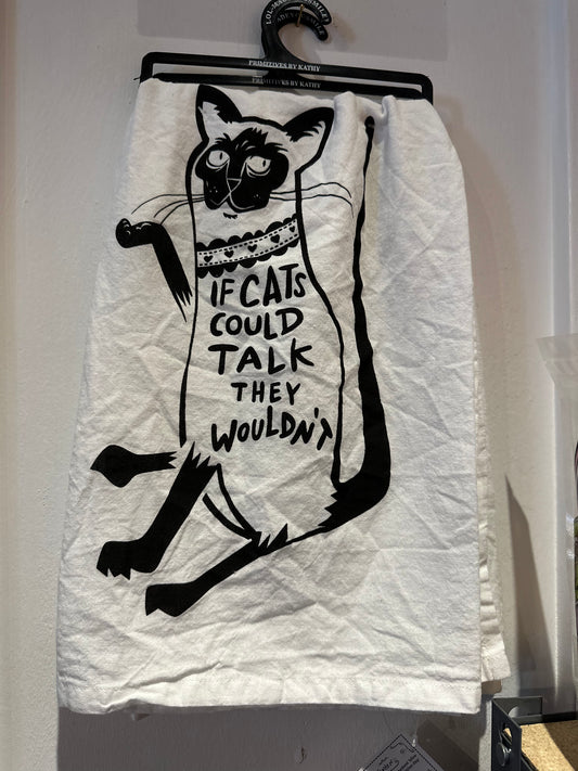 Primitives by Kathy - Kitchen Towel - If Cats Could Talk