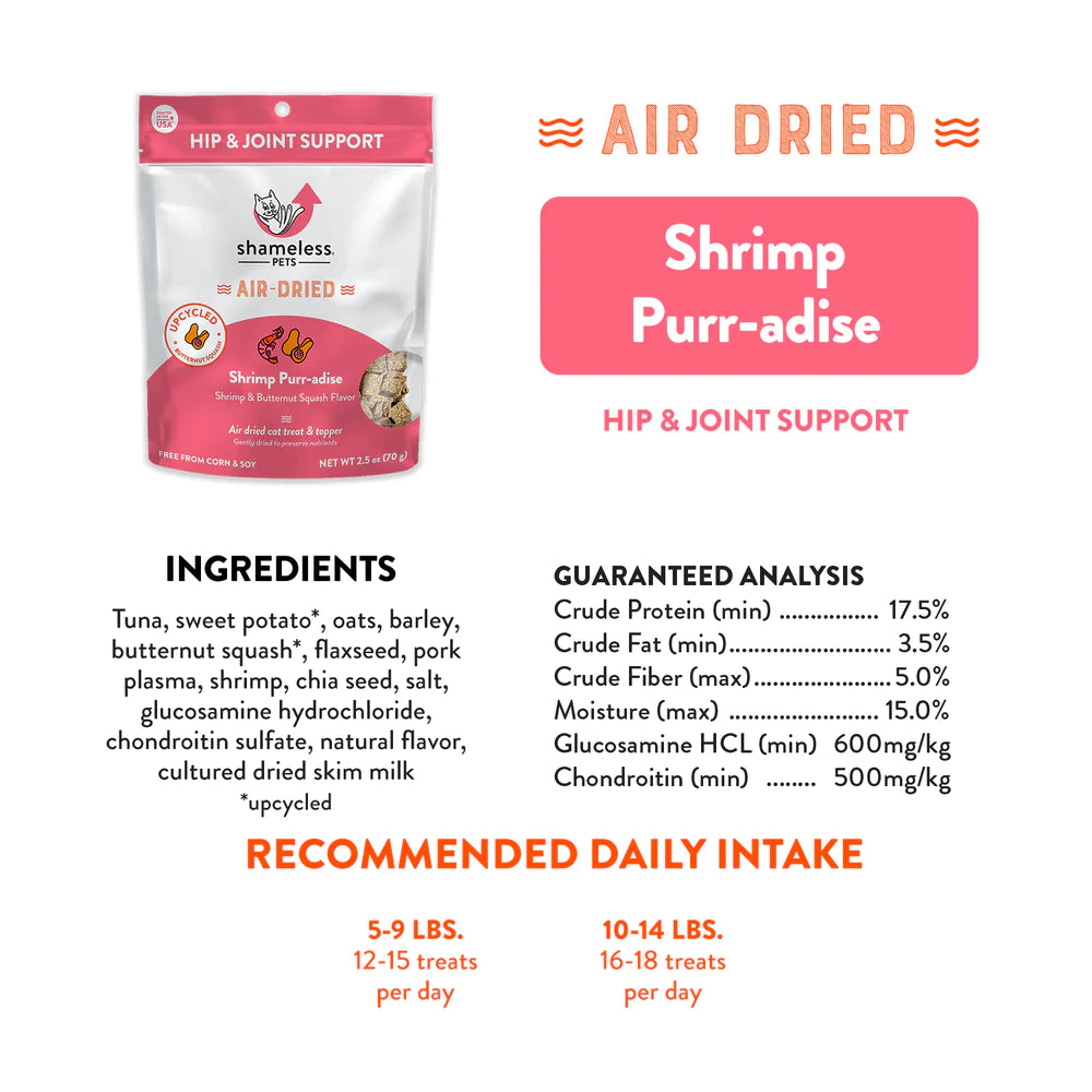 Shameless Pets - Shrimp Purr-adise Air-Dried Cat Treat & Topper